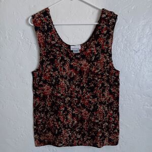 Nicola top Women Plus Sz 20W sleeveless floral accordion stretchy fairygrunge